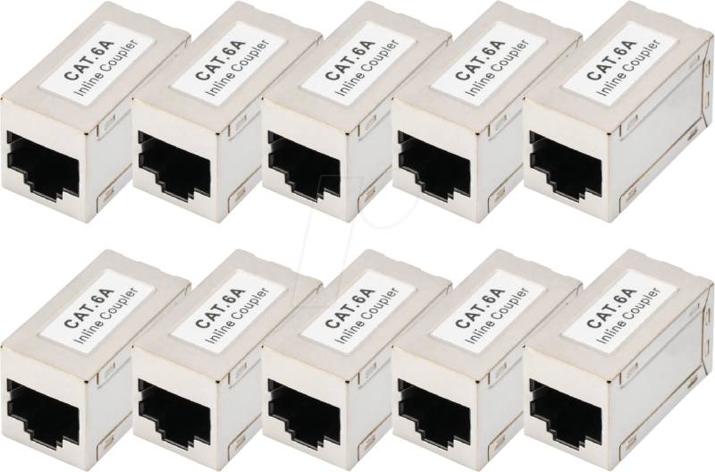 DIGI DN-93905-10 - Cat.6a Modularkupplung, geschirmt, 2x RJ45, 10 Stück von Digitus