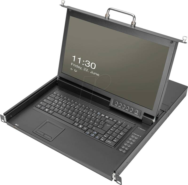 DIGI DS72220-1US - 19 Zoll KVM Konsole, 17'' HD TFT mit Tastatur US, 1-Port VGA von Digitus