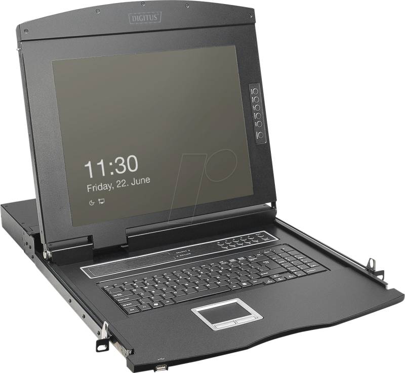 DIGI DS72221-1US - 19 Zoll KVM Konsole, 19'' HD TFT mit Tastatur US, 1-Port VGA von Digitus