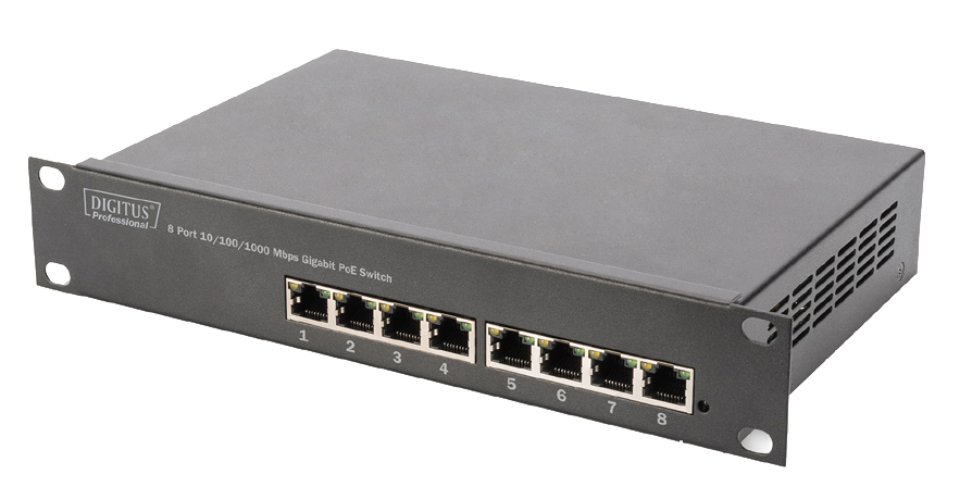 DIGITUS 10,  Gigabit Ethernet PoE Switch, 8-Port von Digitus