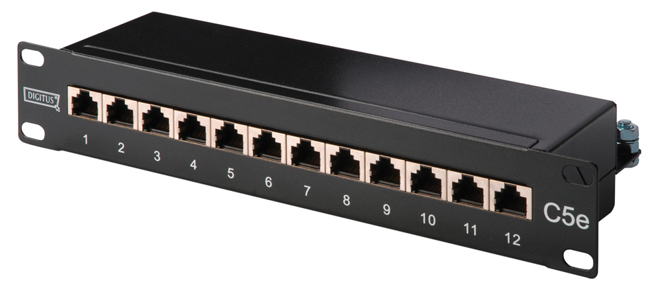 DIGITUS 10, Patch Panel Kat.5e, Klasse D, 12 x RJ45, 1 HE DIGITUS 10, Patch Panel Kat.5e, Klasse D, 12 x RJ45, 1 HE von Digitus