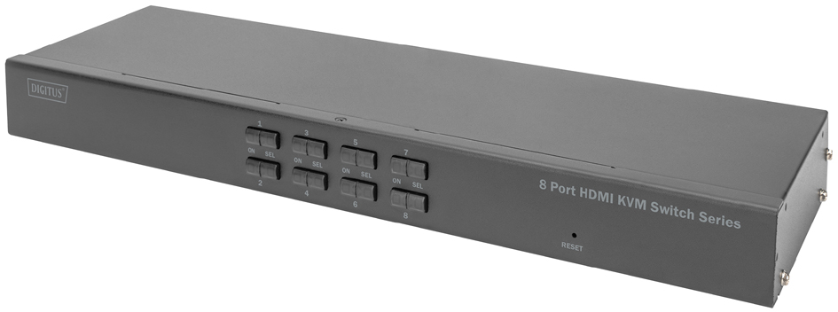 DIGITUS 19, HDMI KVM Switch Single View, 8-Port DIGITUS 19, HDMI KVM Switch Single View, 8-Port von Digitus