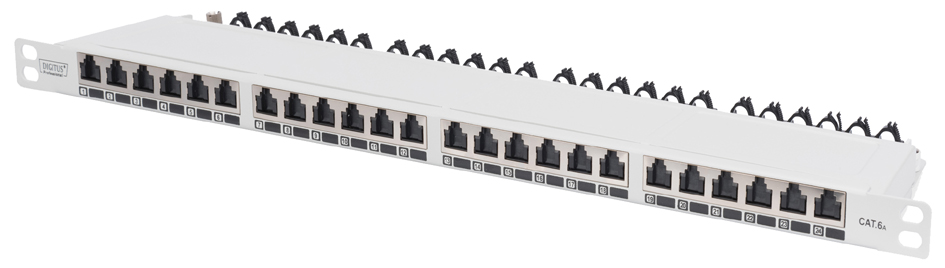 DIGITUS 19,  Patch Panel Kat.6, Klasse EA, 24 Port, schwarz von Digitus