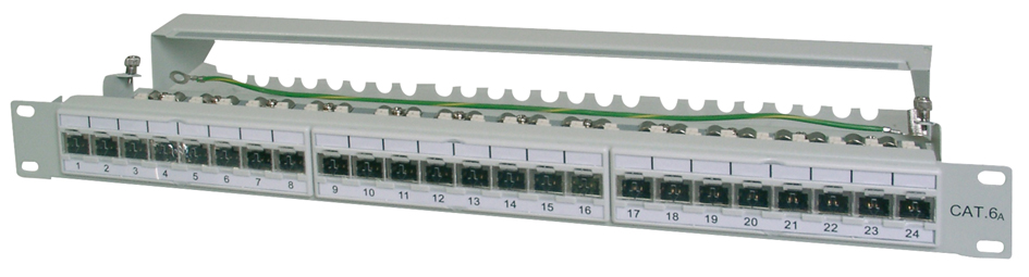 DIGITUS 19,  Patch Panel Kat.6A (tief), 24 x RJ45, 1 HE von Digitus