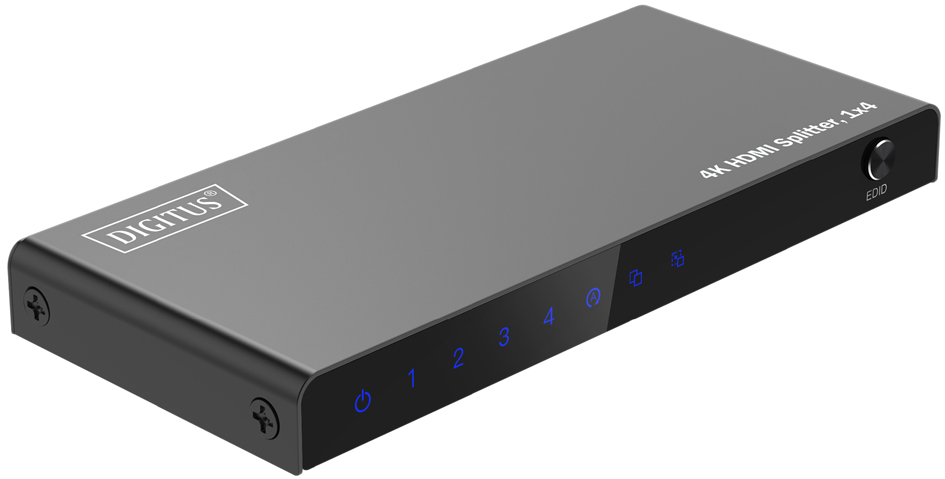 DIGITUS 4K HDMI Splitter, 1x4, 4K/60Hz HDCP 2.2, schwarz DIGITUS 4K HDMI Splitter, 1x4, 4K/60Hz HDCP 2.2, schwarz von Digitus