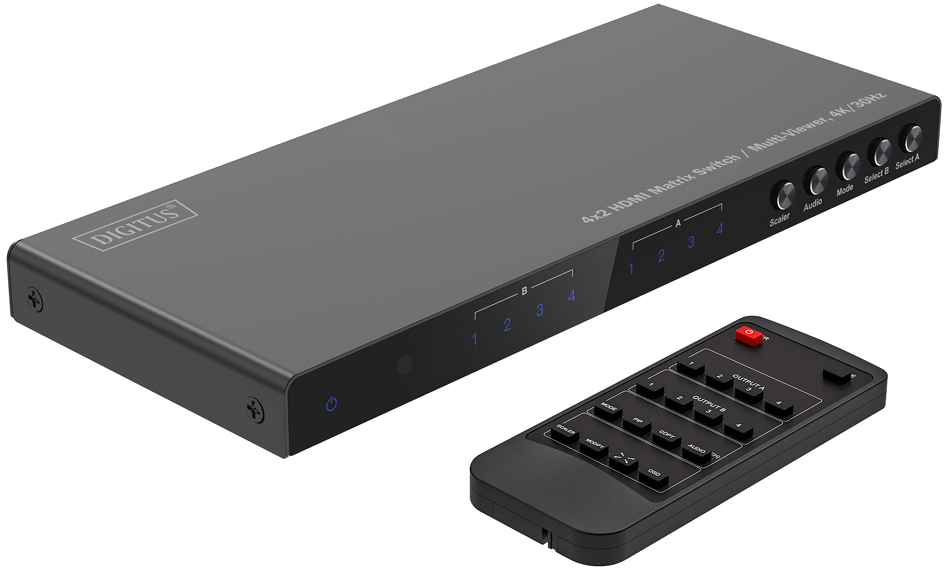 DIGITUS 4x2 HDMI Matrix Switch / Multi-Viewer, 4K/30Hz DIGITUS 4x2 HDMI Matrix Switch / Multi-Viewer, 4K/30Hz von Digitus