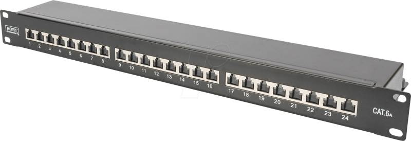 DIGITUS 91624SEB - Patchpanel, 19'', 24-Port, Cat.6a, 1HE von Digitus