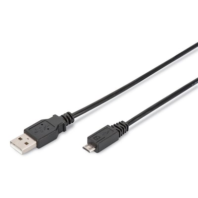 DIGITUS AK-300127-010-S USB-Kabel Typ A - Micro B St./ St. 1m schwarz von Digitus