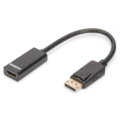 DIGITUS AK-340400-001-S DP St./ HDMI Bu. Adapterkabel schwarz 15cm von Digitus