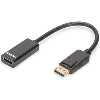 DIGITUS AK-340400-001-S DP St./ HDMI Bu. Adapterkabel schwarz 15cm von Digitus