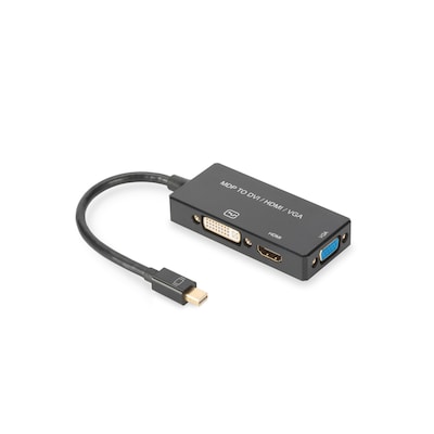 DIGITUS AK-340418-002-S Mini DisplayPort Adapter auf HDMI/DVI/ VGA von Digitus