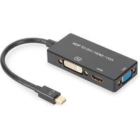 DIGITUS AK-340418-002-S Mini DisplayPort Adapter auf HDMI/DVI/ VGA von Digitus