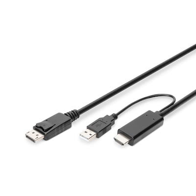 DIGITUS Adapterkabel HDMI auf DisplayPort,4K@30Hz externe Stromquelle, 2m DIGITUS Adapterkabel HDMI auf DisplayPort,4K@30Hz externe Stromquelle, 2m von Digitus