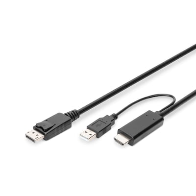DIGITUS  Adapterkabel HDMI auf DisplayPort,4K@30Hz externe Stromquelle, 2m von Digitus