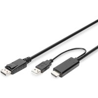 DIGITUS  Adapterkabel HDMI auf DisplayPort,4K@30Hz externe Stromquelle, 2m von Digitus