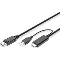 DIGITUS Adapterkabel HDMI auf DisplayPort,4K@30Hz externe Stromquelle, 2m DIGITUS Adapterkabel HDMI auf DisplayPort,4K@30Hz externe Stromquelle, 2m von Digitus