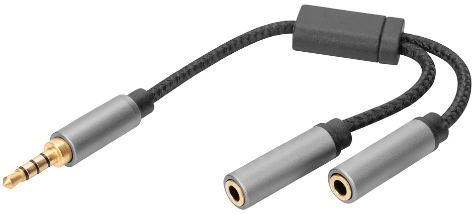 DIGITUS Audio Headset Adapter, 3,5 mm Klinke, schwarz/grau von Digitus