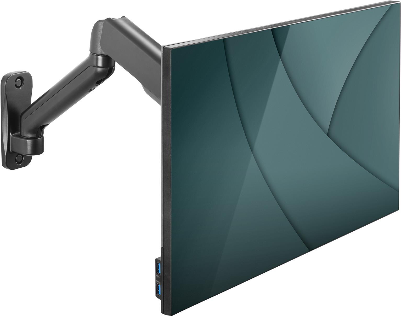 DIGITUS - Befestigungskit (Wandmontage) - für LCD-Display / Curved LCD-Display - Gasfeder, Schwenkarm - Kunststoff, Aluminium, Stahl - Schwarz - Bildschirmgröße: 43.2-81.3 cm (17-32) von Digitus