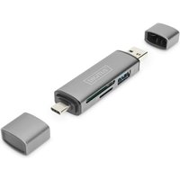 DIGITUS DA-70886 Combo Card Reader Hub (USB-C+USB 3.0) grau von Digitus