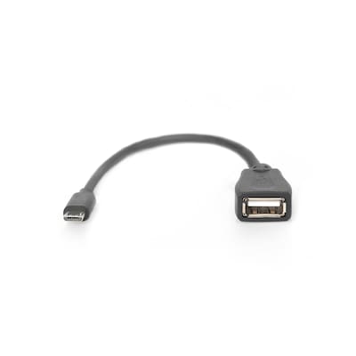 DIGITUS DB-300309-002-S USB 2.0 Adapterkabel 0,2m Micro-B/USB-A Bu. schwarz von Digitus
