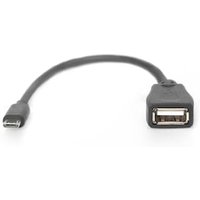 DIGITUS DB-300309-002-S USB 2.0 Adapterkabel 0,2m Micro-B/USB-A Bu. schwarz von Digitus