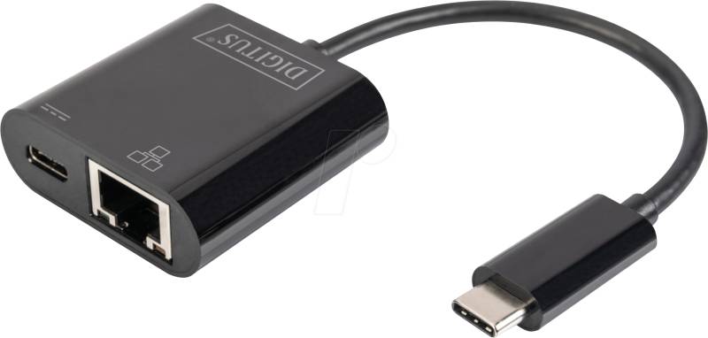 DIGITUS DN-3027 - Netzwerkkarte, USB Typ C, Gigabit Ethernet + PD, 1x RJ45 von Digitus