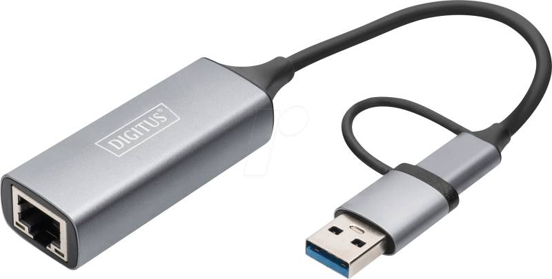 DIGITUS DN-3028 - Netzwerkkarte, USB-A / C, 2,5 Gigabit Ethernet, 1x RJ45 von Digitus