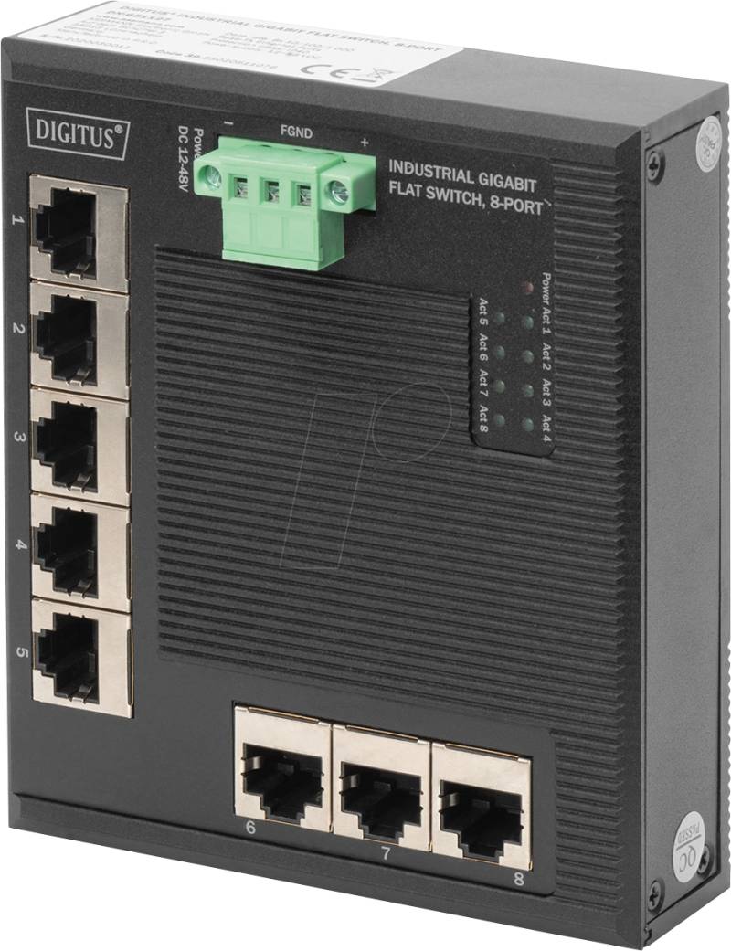 DIGITUS DN651127 - Switch, 8-Port, Gigabit Ethernet von Digitus