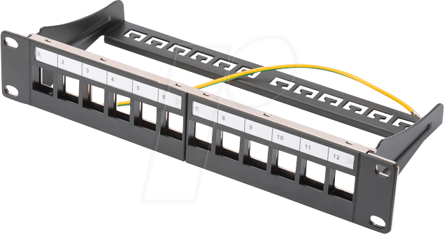 DIGITUS DN91420 - 10'' Patchpanel für 12x Keystone Module, schwarz von Digitus