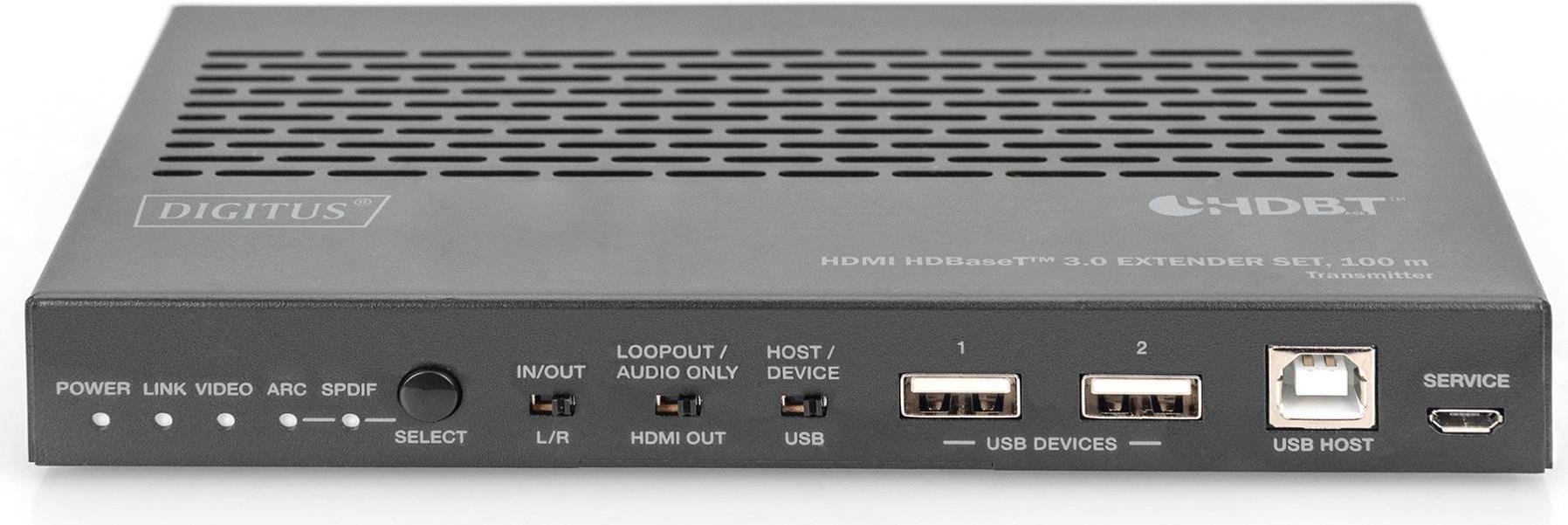 DIGITUS DS-55523 - Sender und Empfänger - KVM-/Audio-/USB-/serieller Extender - HDBaseT 3.0 - bis zu 100 m (DS-55523) von Digitus