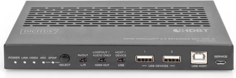 DIGITUS DS-55523 - Sender und Empfänger - KVM-/Audio-/USB-/serieller Extender - HDBaseT 3.0 - bis zu 100 m (DS-55523) von Digitus