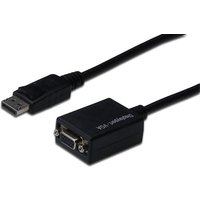 DIGITUS DisplayPort 1.2 Adapterkabel 0,15m DP zu VGA St./Bu. schwarz von Digitus