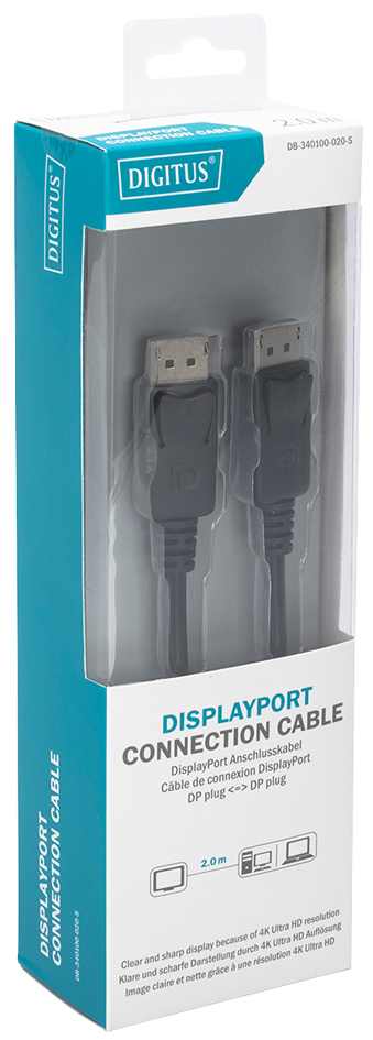 DIGITUS DisplayPort 1.2 Anschlusskabel, schwarz, 2,0 m DIGITUS DisplayPort 1.2 Anschlusskabel, schwarz, 2,0 m von Digitus