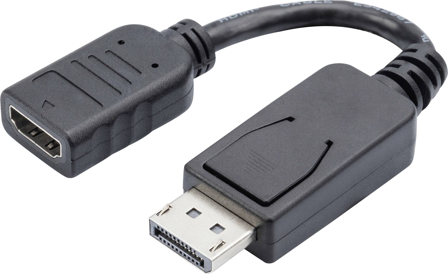 DIGITUS DisplayPort Adapter / Konverter, 0,15m, schwarz von Digitus