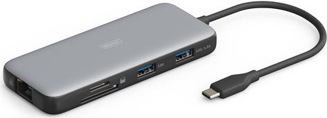 DIGITUS Docking USB-C->HDMI,USB3.2,RJ45,SD,MicroSD,PD Alu si (DA-70914) von Digitus