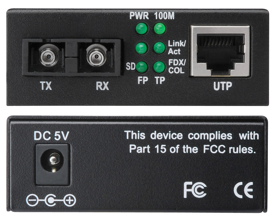 DIGITUS Fast Ethernet Medienkonverter, RJ45/SC, Singlemode von Digitus