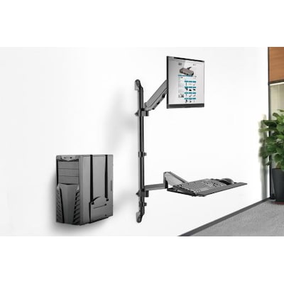 DIGITUS Flexibler Steh-/ Sitz-Arbeitsplatz zur Wandmontage Single Monitor von Digitus