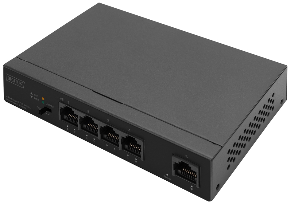 DIGITUS Gigabit Ethernet PoE Switch 4-Port + 1 Port Uplink von Digitus