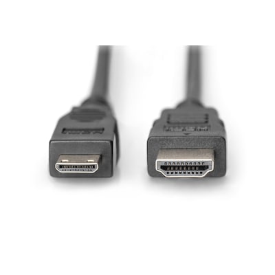 DIGITUS HDMI Anschlusskabel, HDMI - Mini HDMI St/St, 2,0m, schwarz von Digitus