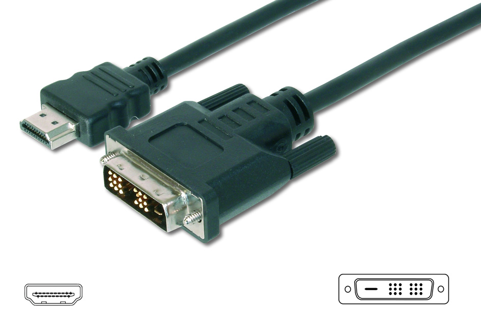 DIGITUS HDMI - DVI-D 18+1 Monitorkabel, 2,0 m DIGITUS HDMI - DVI-D 18+1 Monitorkabel, 2,0 m von Digitus