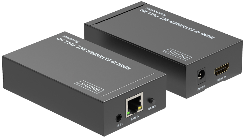DIGITUS HDMI IP Video Extender Set, 120 m, schwarz DIGITUS HDMI IP Video Extender Set, 120 m, schwarz von Digitus