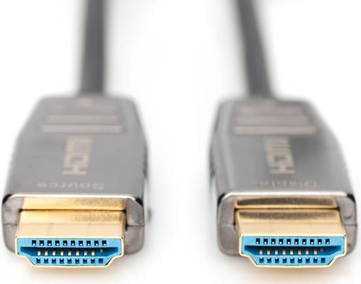 DIGITUS - HDMI-Kabel - HDMI (S) bis HDMI (S) - 10 m - Geschützter Hybridkupfer/Faseroptik - Schwarz - Active Optical Cable (AOC), unterstützt 8K UHD (7680 x 4320) von Digitus