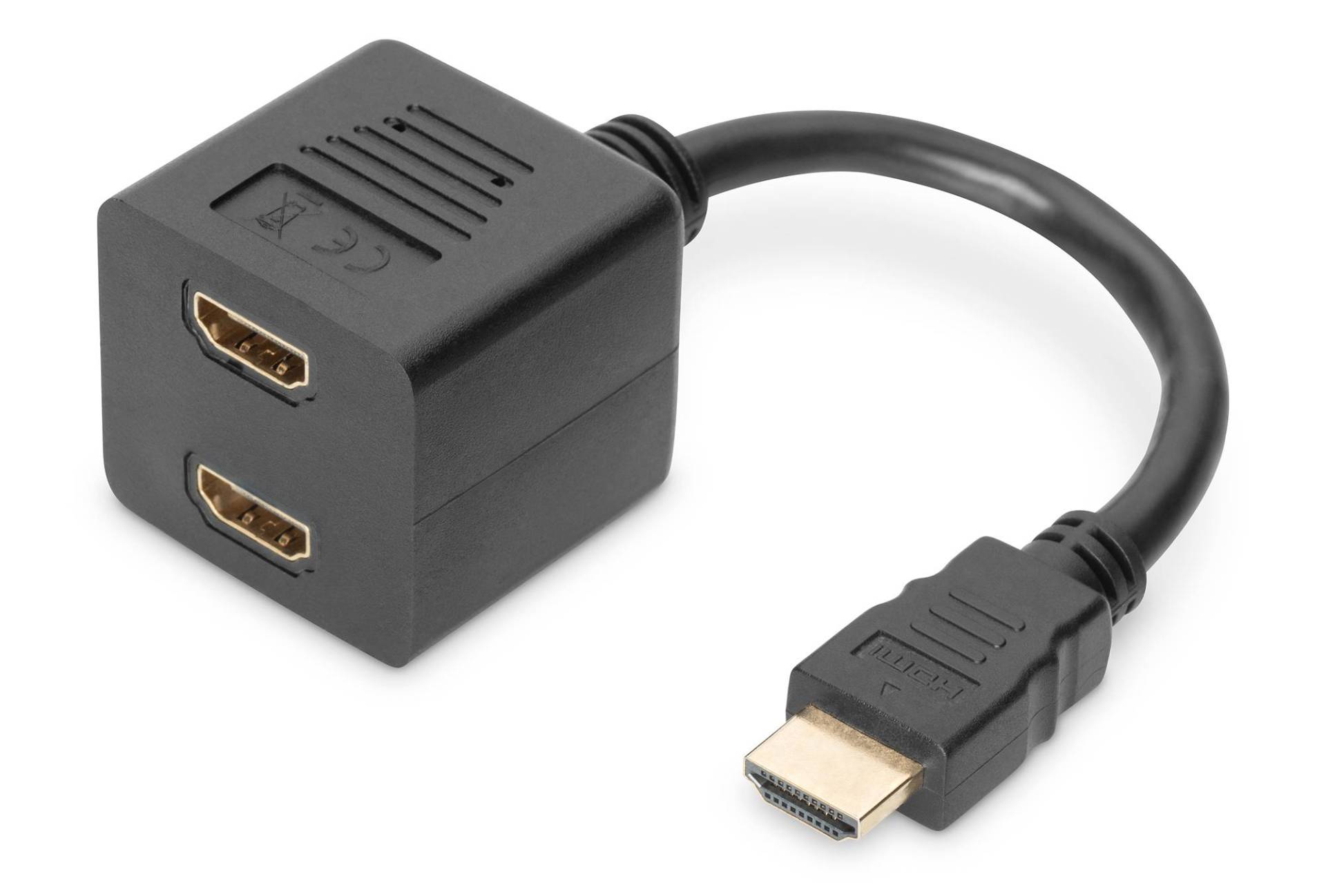 DIGITUS HDMI Y-Verteilerkabel, 0,2m, gold-schwarz DIGITUS HDMI Y-Verteilerkabel, 0,2m, gold-schwarz von Digitus