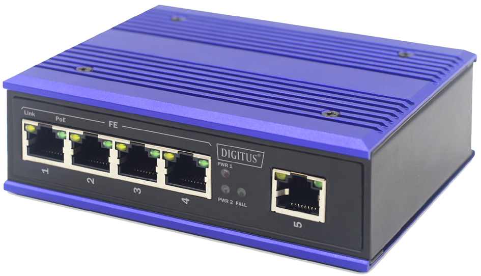 DIGITUS Industrial Fast Ethernet PoE Switch, 4-Port von Digitus