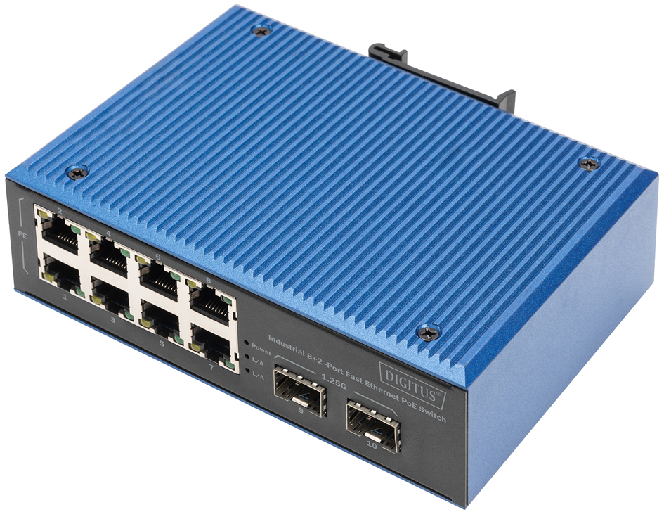 DIGITUS Industrial Fast Ethernet PoE Switch, 8+2 Port DIGITUS Industrial Fast Ethernet PoE Switch, 8+2 Port von Digitus