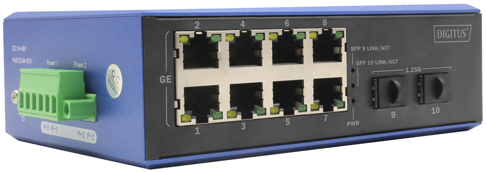 DIGITUS Industrial Gigabit Ethernet Switch, 8+2 Port DIGITUS Industrial Gigabit Ethernet Switch, 8+2 Port von Digitus