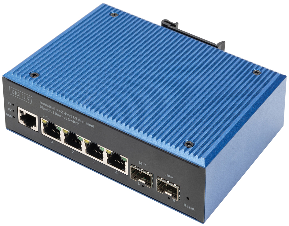 DIGITUS Industrial Gigabit Ethernet Switch, L2 managed, 4+2P von Digitus