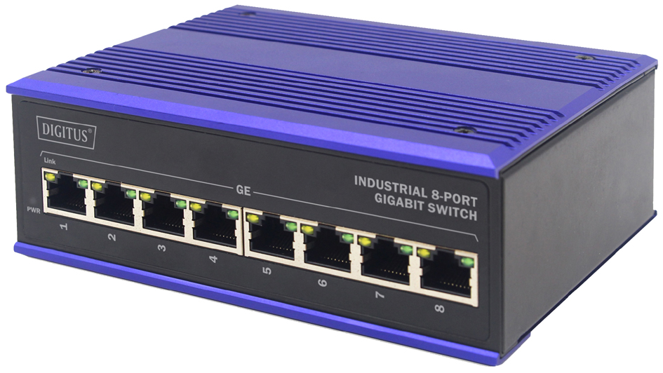 DIGITUS Industrial Gigabit Switch, 8-Port, Unmanaged von Digitus