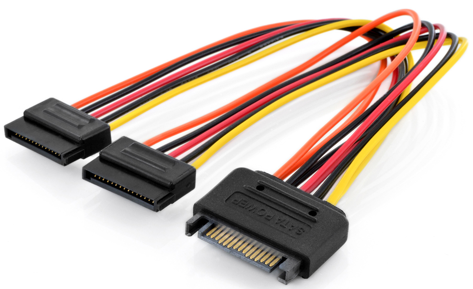 DIGITUS Internes Y-Stromkabel, SATA 15-pin, 0,3 m von Digitus