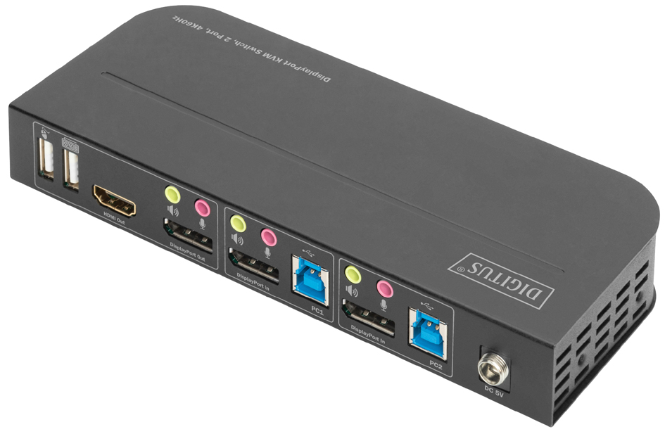 DIGITUS KVM Switch, 2-Port, 2 x DP in, 1 x DP/HDMI out von Digitus